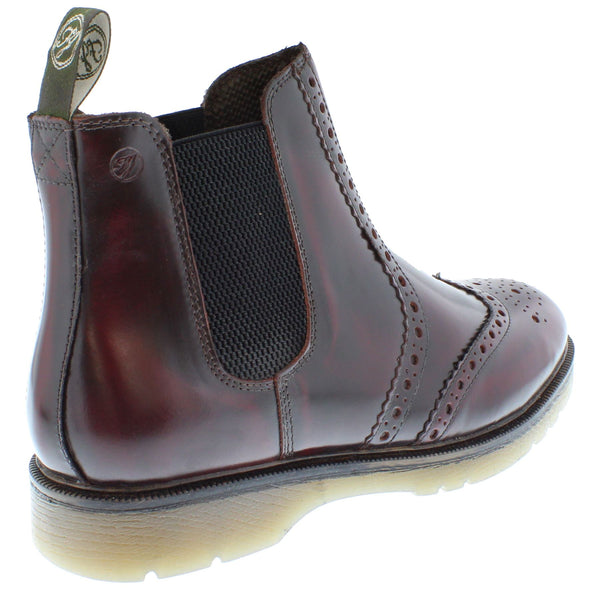 Frank James Warkton Leather Pull On Mens Brogue Chelsea Boots