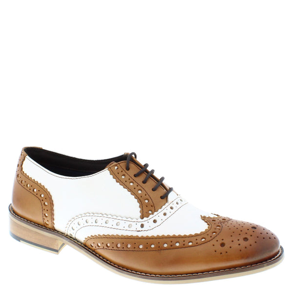 Frank James Redford Mens Leather Lace Up Wingtip Formal Gatsby Evening Brogue Shoes