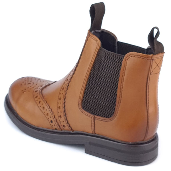 Frank James Wrexham Boys Girls Brogue Chelsea Leather Jodphur Ankle Pull On Boots