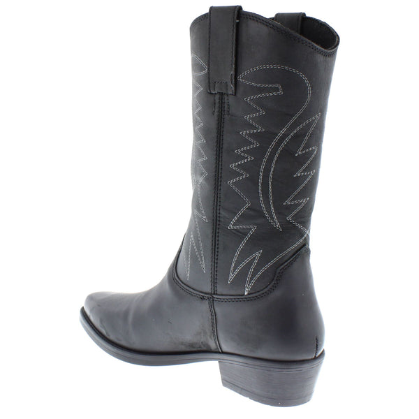 Wrangler Tex Hi Mens Leather Pull on Pointed Cowboy Western Boots