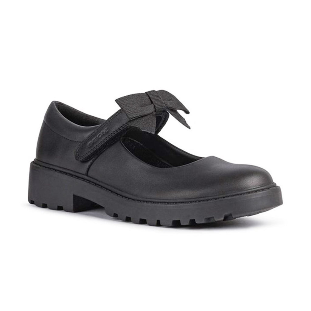 Geox Girls School Black Touch Fastening Casey Girl Ballerina