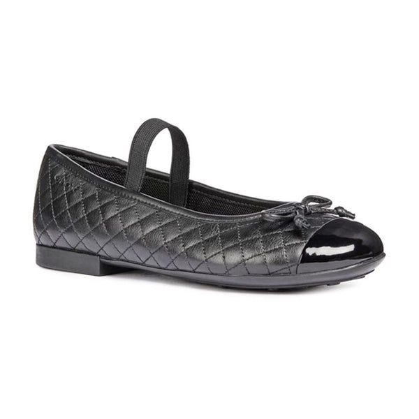 Geox Girls Black Elasticated Plie' Junior School Shoes