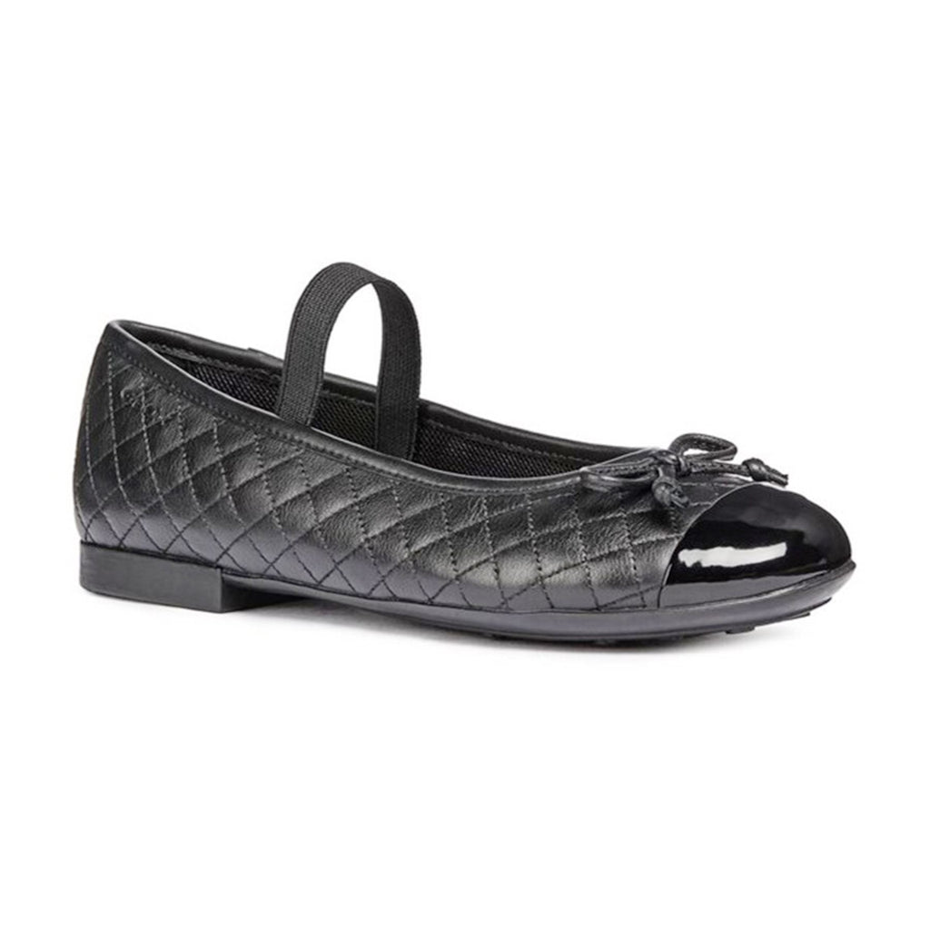 Geox Girls Black Elasticated Plie' Junior School Shoes