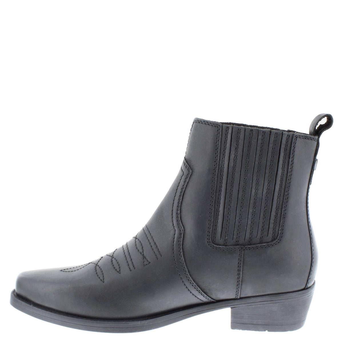 Wrangler Tex Mid Leather Pull on Mens Cowboy Western Chelsea Pointed Boots