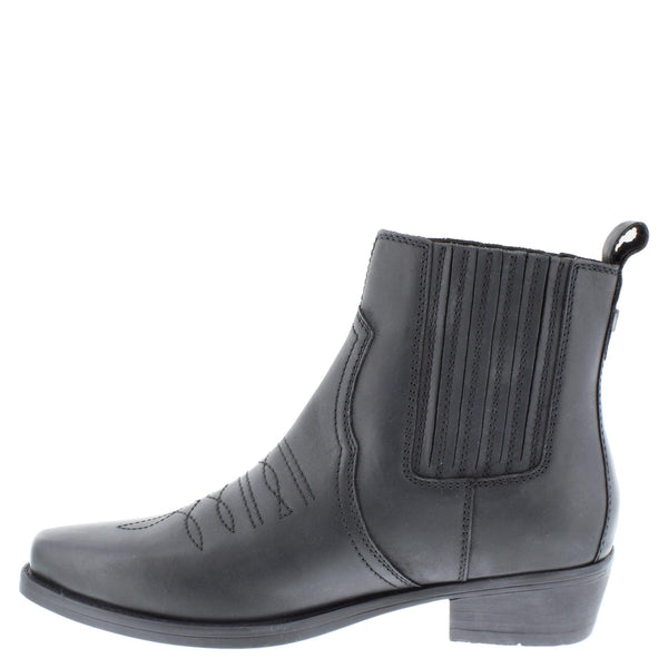 Wrangler Tex Mid Leather Pull on Mens Cowboy Western Chelsea Pointed Boots