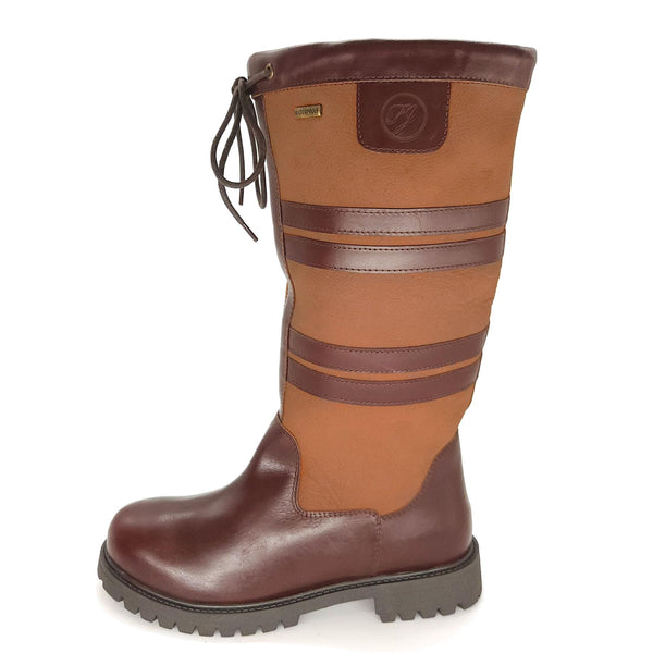 Frank James Burghley Equestrian Leather Country Long Boots Waterproof