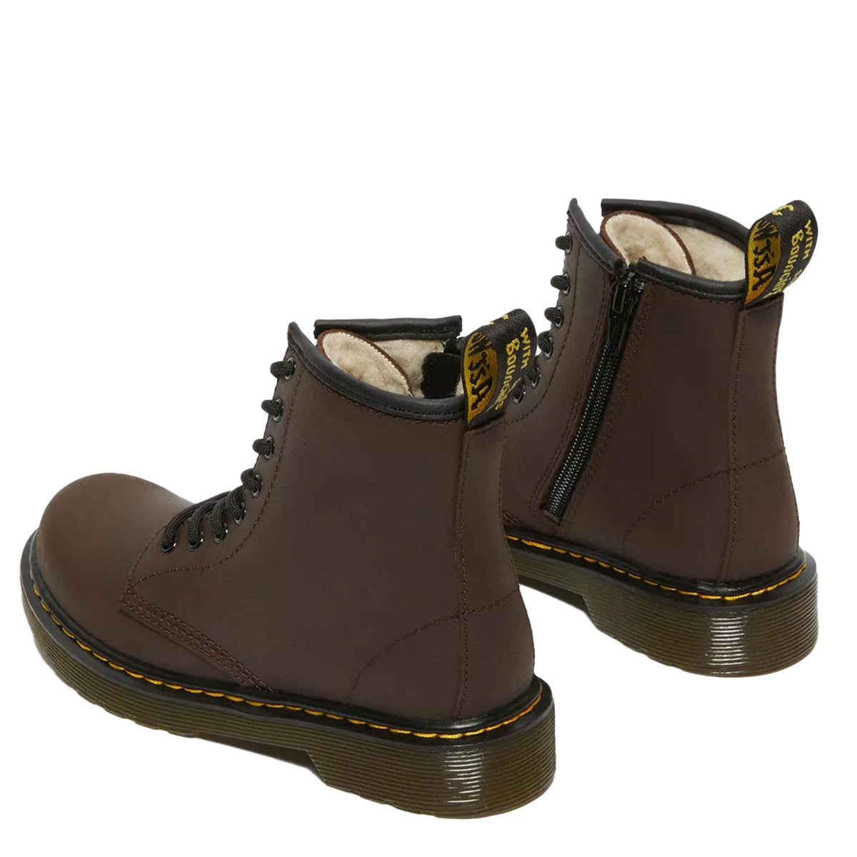 Dr Martens 1460 Junior Serena Faux Fur Lined Leather Zip Warm Boots