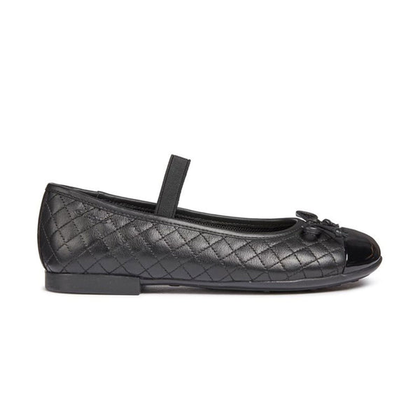 Geox Girls Black Elasticated Plie' Junior School Shoes