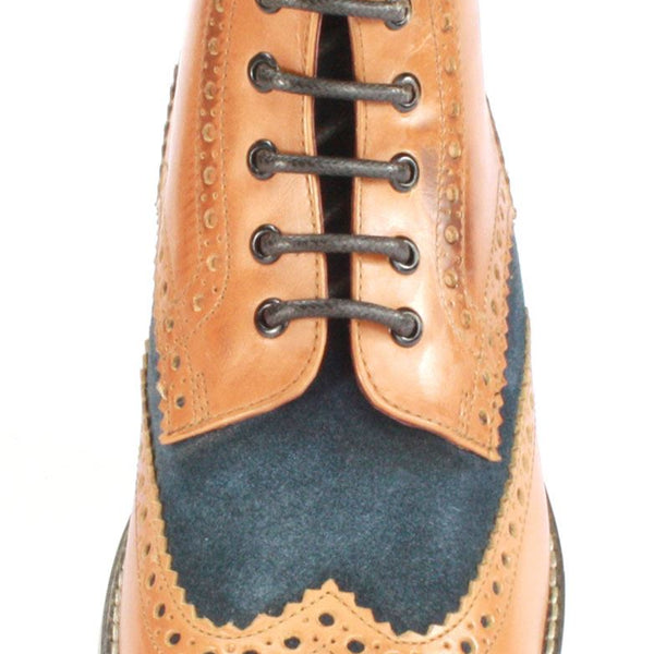 London Brogues Mens Leather Lace Up Wingtip Formal Gatsby Hi Brogue Boots