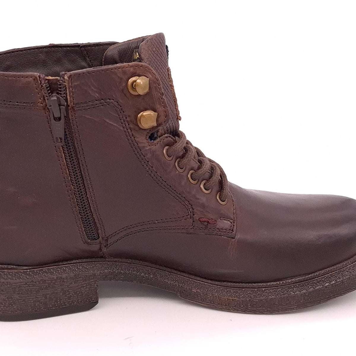 Wrangler Custom Leather Lace Zip Up Mens Combat Boots
