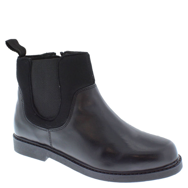 Frank James Epsom Boys Leather Neoprene Zip Up Chelsea Boots