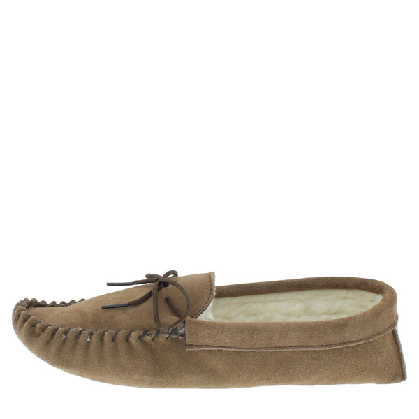Coopers Suede Fleece Lined Soft Sole Mens Moccasin Slippers Made In England