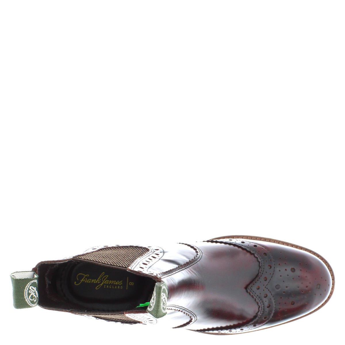 Frank James Chepstow Mens Brogue Chelsea Dealer Cleated Sole Leather Boots