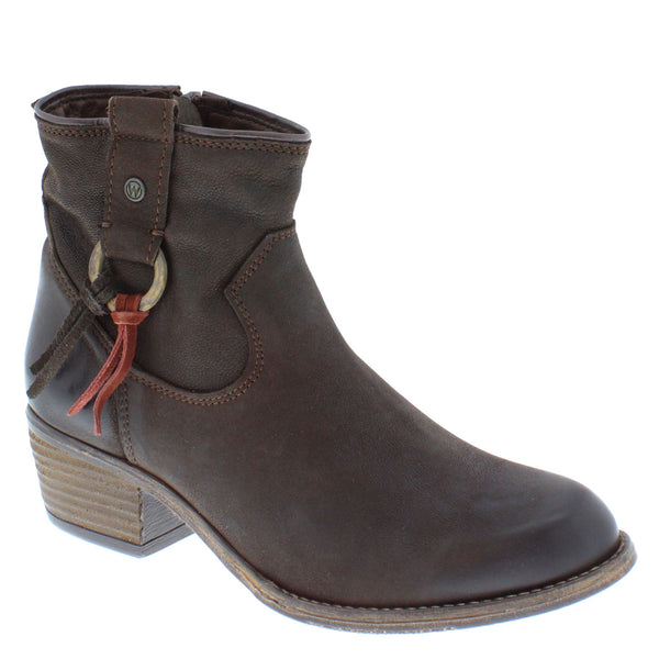 Wrangler Carson Ring Leather Ladies Chelsea Ankle Zip Boots