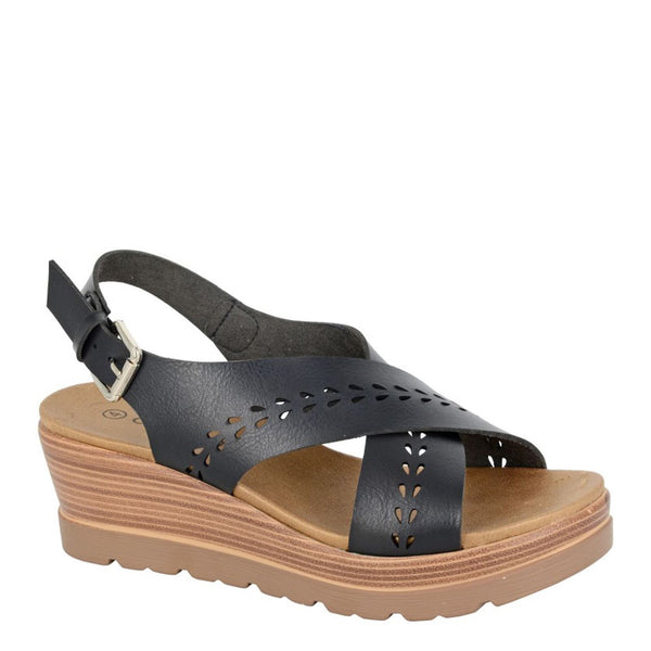 Cipriata Gavina Cross Over Buckle Slingback Platform Sandals