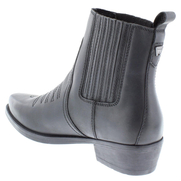 Wrangler Tex Mid Leather Pull on Mens Cowboy Western Chelsea Pointed Boots
