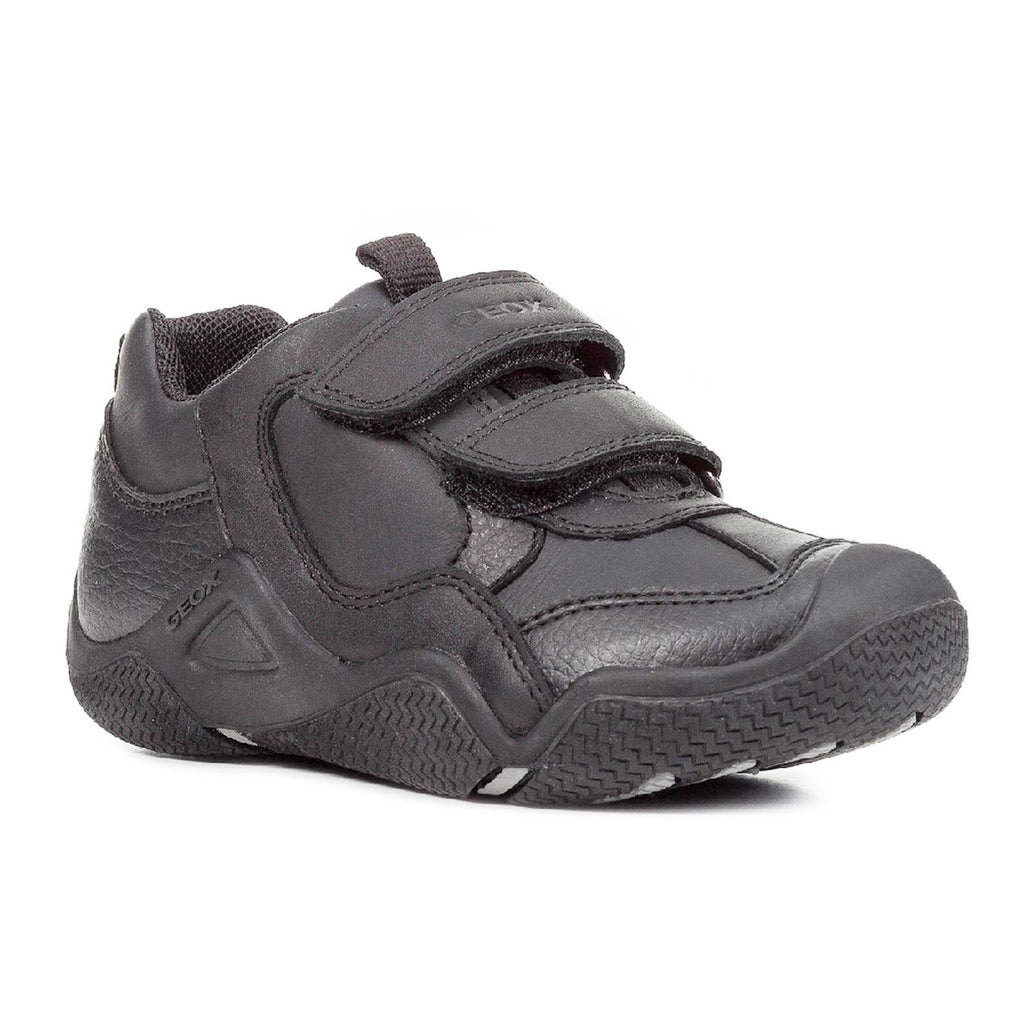 Geox Boys School Black J Wader A Touch Fastening Shoes