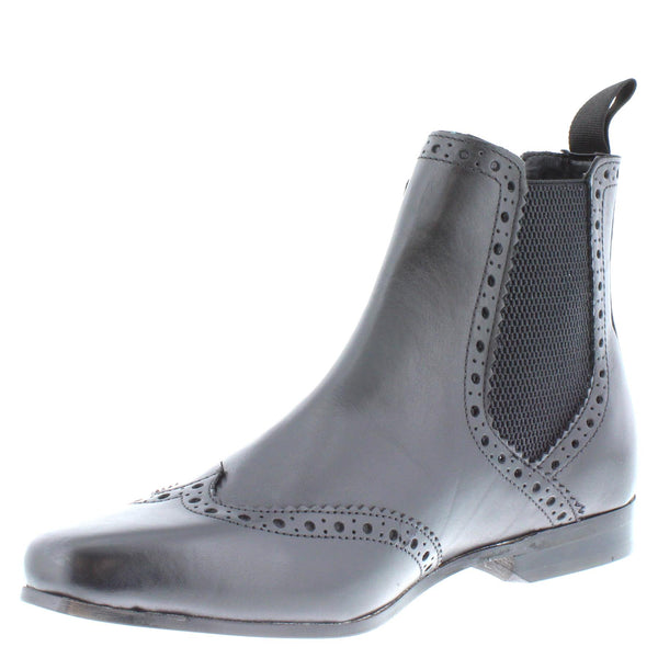 HX London Harlow Men's Leather Pointed Brogue Chelsea Boots