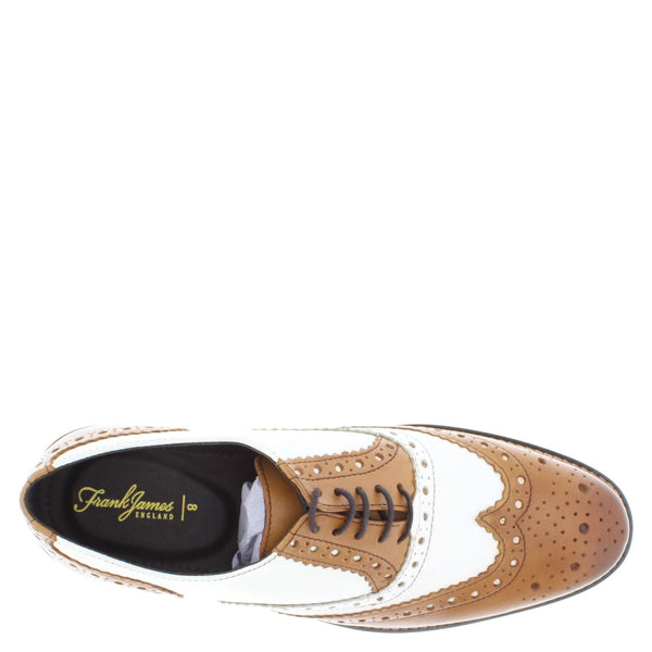 Frank James Redford Mens Leather Lace Up Wingtip Formal Gatsby Evening Brogue Shoes