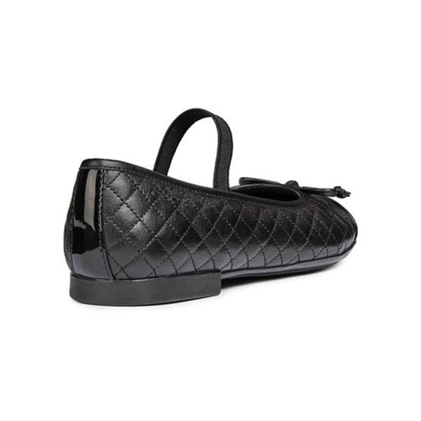 Geox Girls Black Elasticated Plie' Junior School Shoes