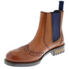 Frank James Fulham Cleated Leather Pull On Brogue Mens Chelsea Boots