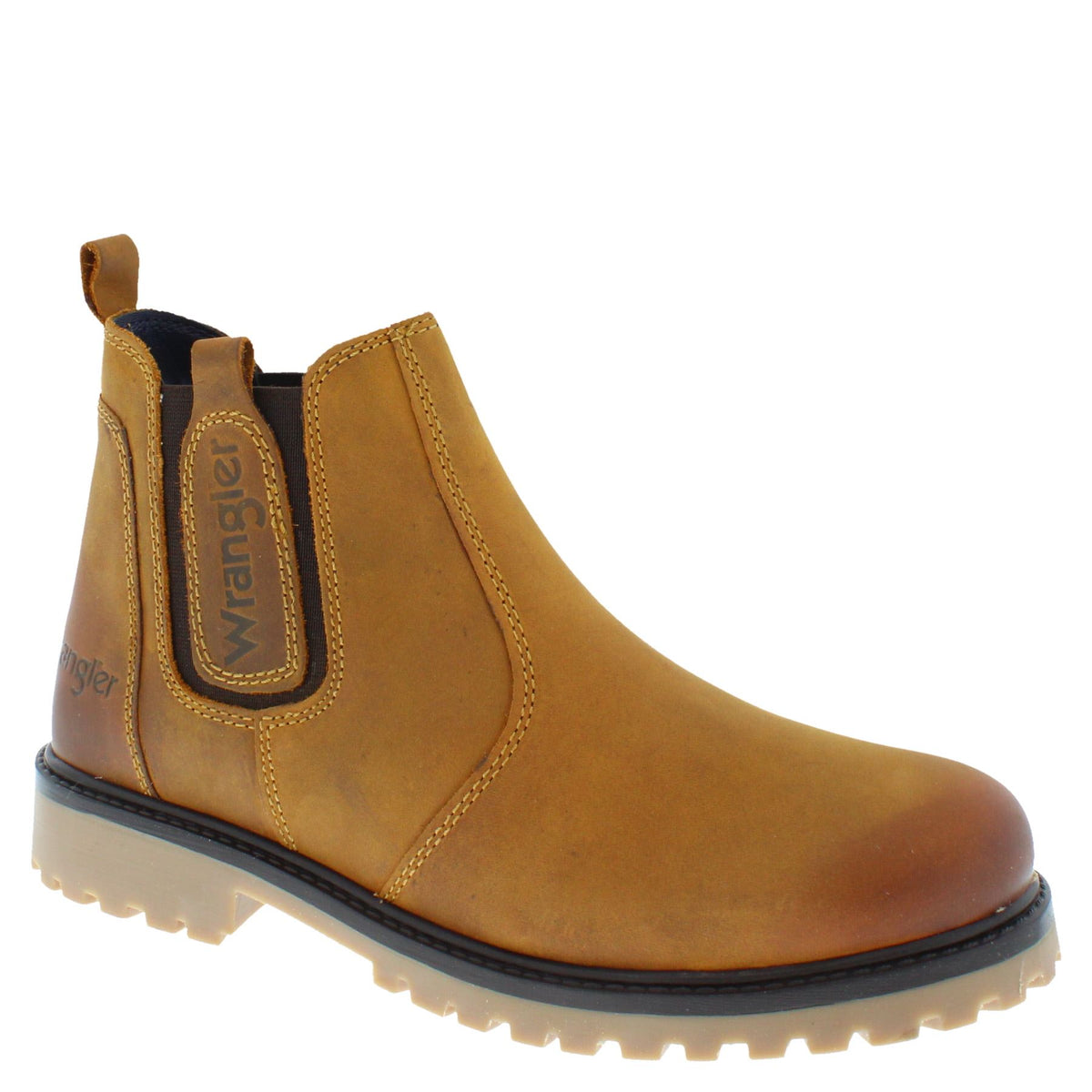 Wrangler Yuma Chelsea Ankle Leather Pull On Mens Boots