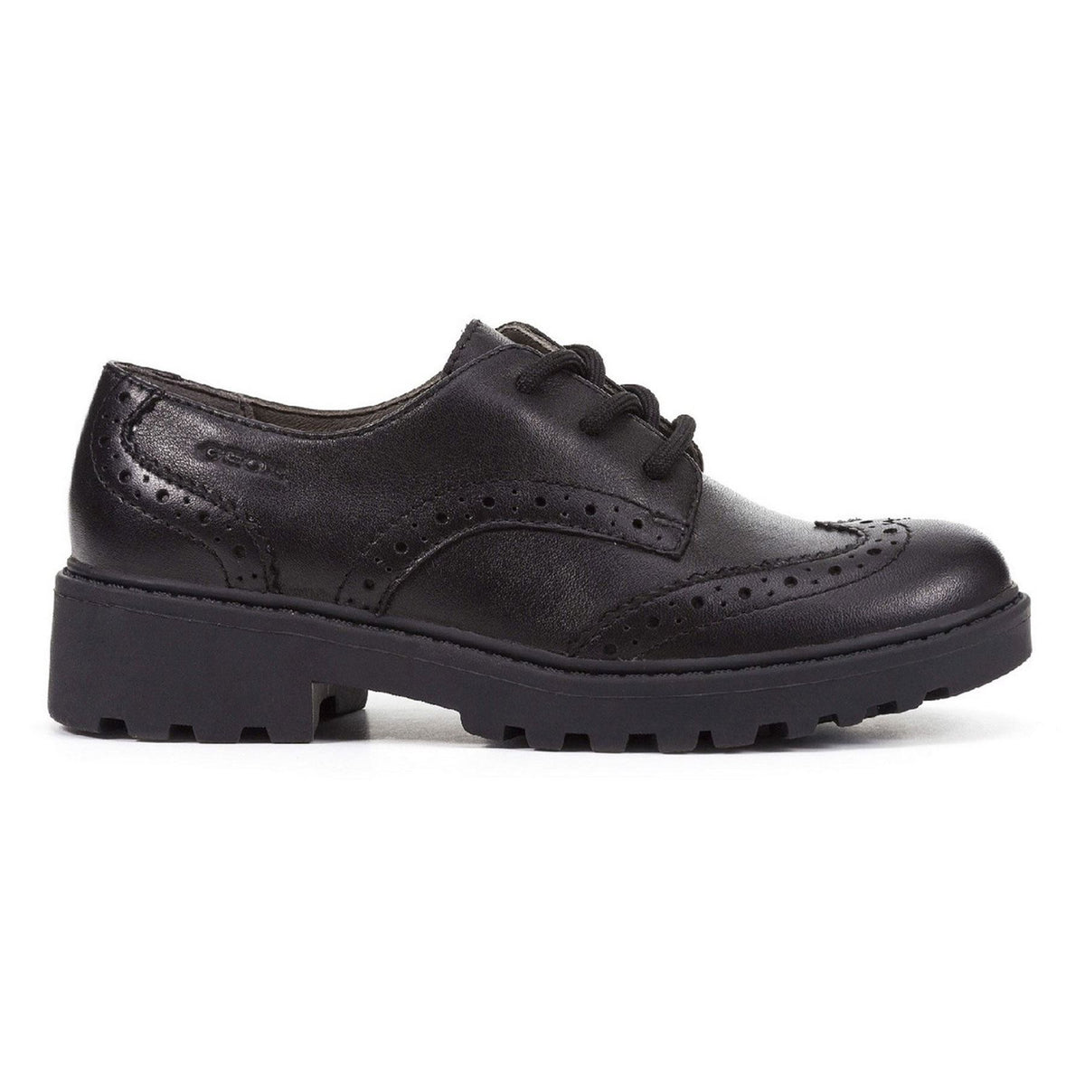 Geox Girls School Black Lace up J Casey G. N Shoes