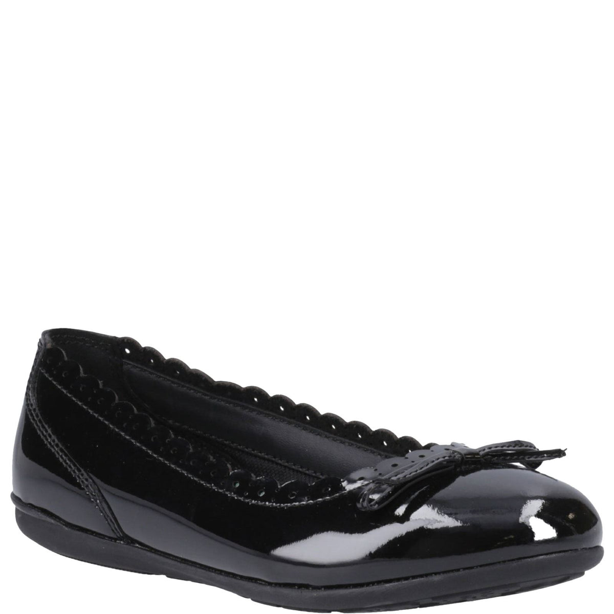 Hush Puppies Lillie Girls' Slip On Ballerina Patent School Shoes