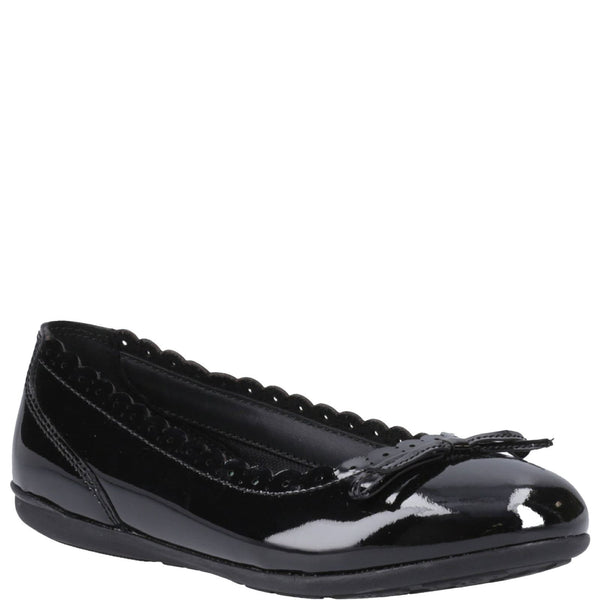 Hush Puppies Lillie Girls' Slip On Ballerina Patent School Shoes