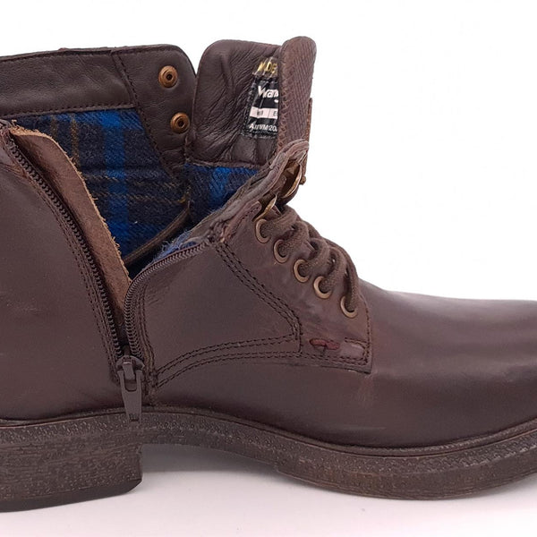 Wrangler Custom Leather Lace Zip Up Mens Combat Boots