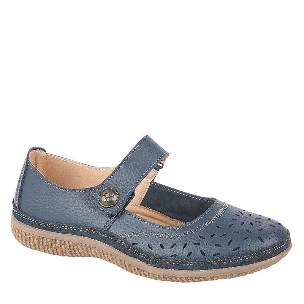 Boulevard L 408 Touch Fastening Perforated Wide Fit Casual Sandals