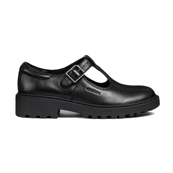Geox Girls School Black Buckle J Casey G. E Shoes