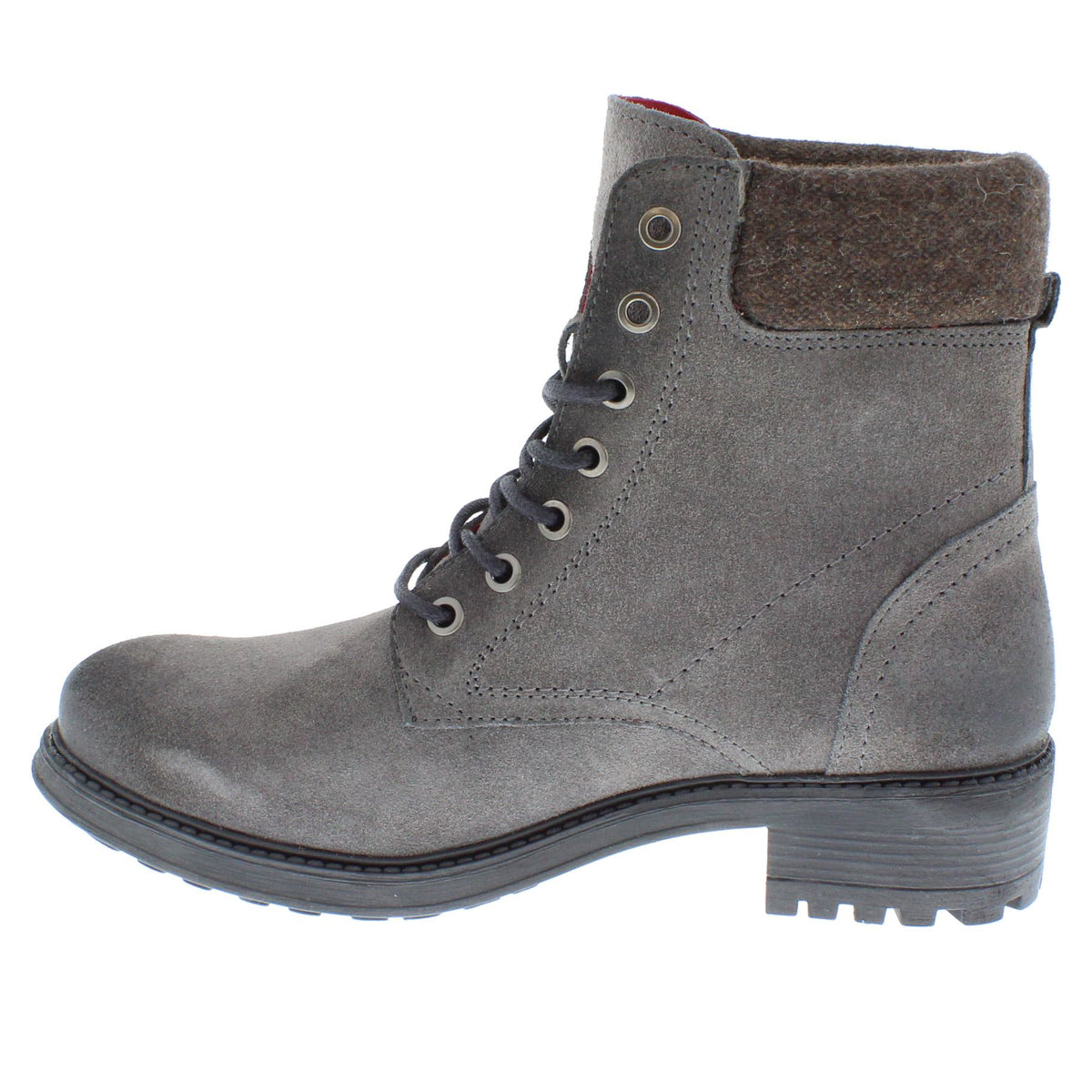 Frank James Warwick Suede Leather Womens Lace Up Block Heel Ankle Boots
