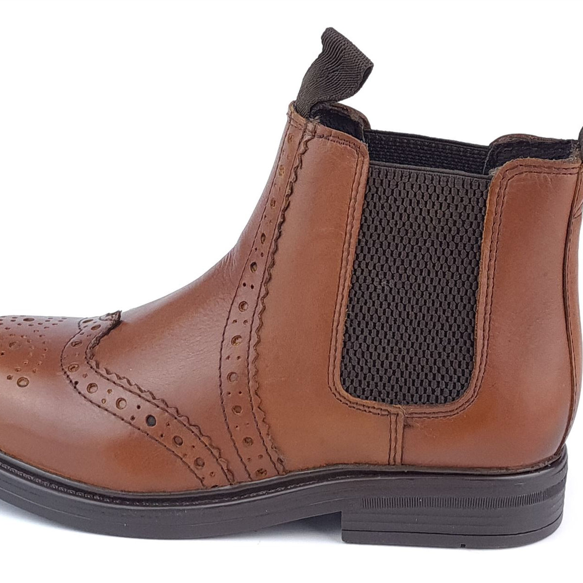 Frank James Wrexham Boys Girls Brogue Chelsea Leather Jodphur Ankle Pull On Boots