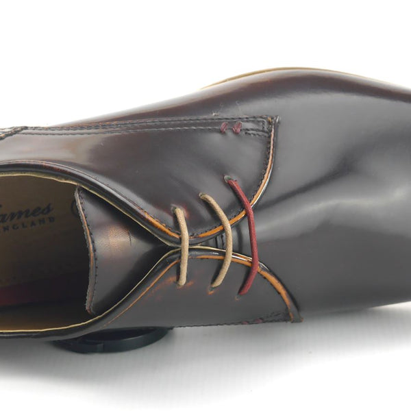 Frank James Shoreditch Mens Leather Hi Shine Lace Up Gibson Formal Shoes