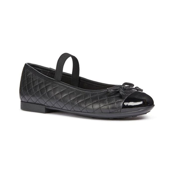 Geox Girls Black Elasticated Plie' Junior School Shoes