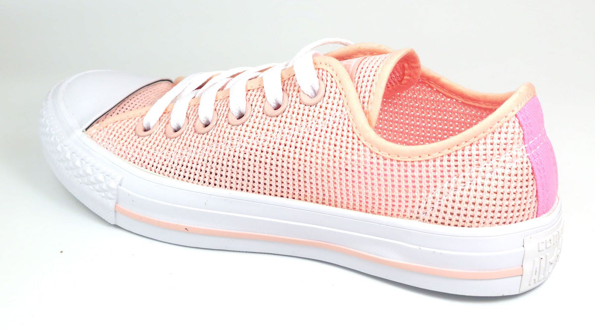 Converse Womens Pink All Star Ox Textile Trainers Canvas Lace Up