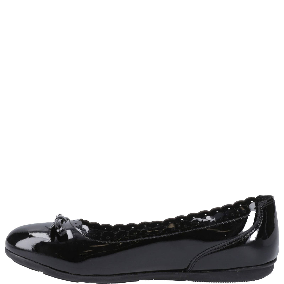 Hush Puppies Lillie Girls' Slip On Ballerina Patent School Shoes