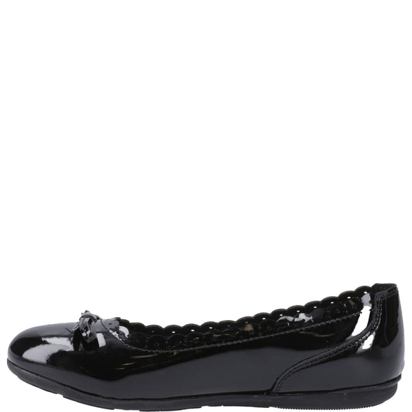 Hush Puppies Lillie Girls' Slip On Ballerina Patent School Shoes