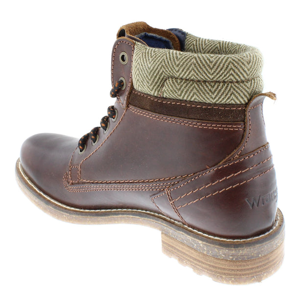 Wrangler Hill Tweed Lace Leather Combat Mens Boots