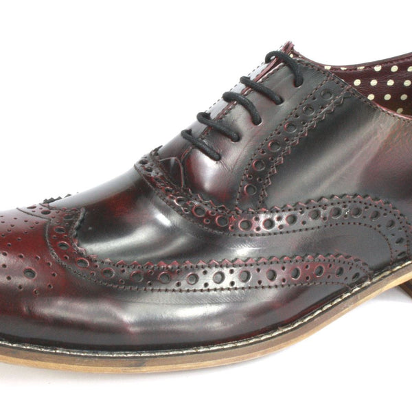 London Brogues Mens Leather Lace Up Wingtip Formal Gatsby Evening Brogue Shoes