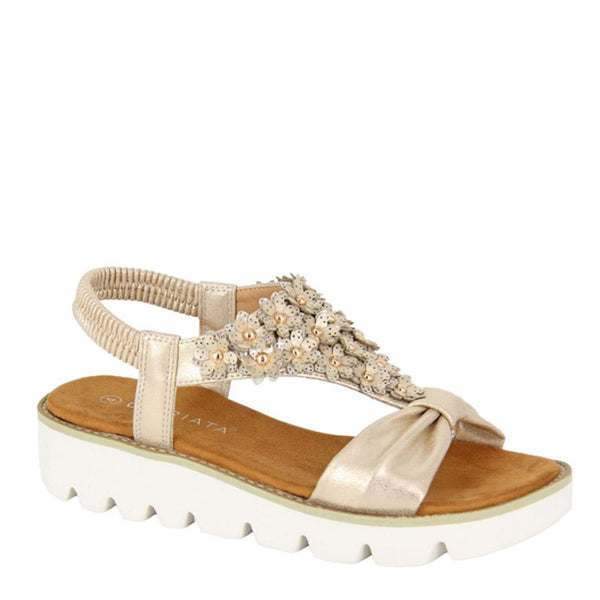Cipriata Salvia Floral Elasticated Sling Back Sandals