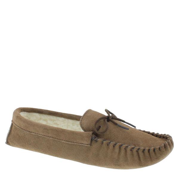 Coopers Suede Fleece Lined Soft Sole Mens Moccasin Slippers Made In England