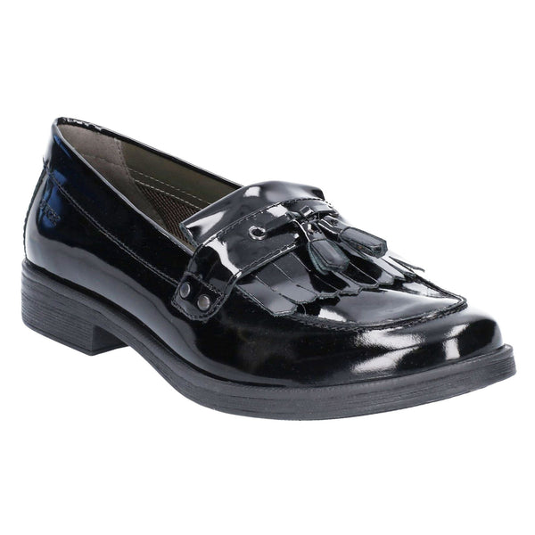 Geox Girls School Black Patent Slip On J Agata Shoes