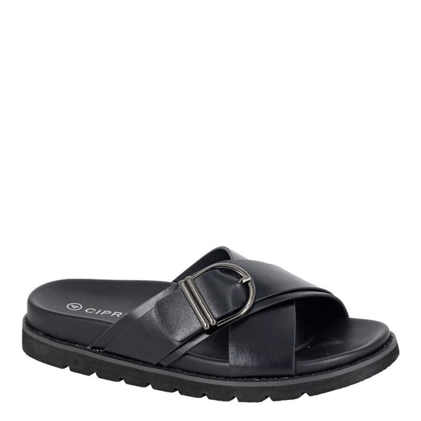 Cipriata Dalia X Over Buckle Strap Mule Sandals