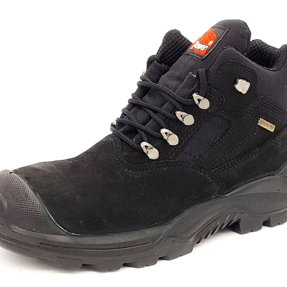 U-Power Dude Black Leather Gore-Tex Waterproof Mens Safety Lace Up Work Boots