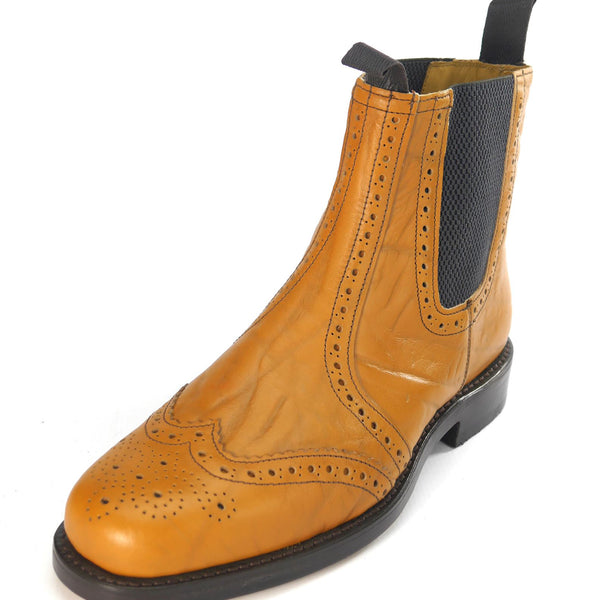 Charles Horrel England CH2003 Welted Brogue Chelsea Tan Mustang Leather Sole