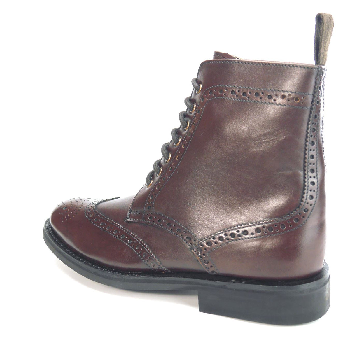 Frank James Benchgrade Cotswold Leather Welted Lace Up Brogue Rubber Sole Dealer Boots