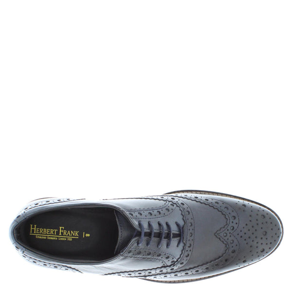 Herbert Frank Enfield Mens Leather Lace Up Wingtip Formal Gatsby Evening Brogue Shoes