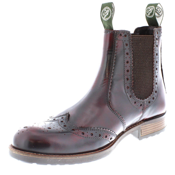 Frank James Chepstow Mens Brogue Chelsea Dealer Cleated Sole Leather Boots
